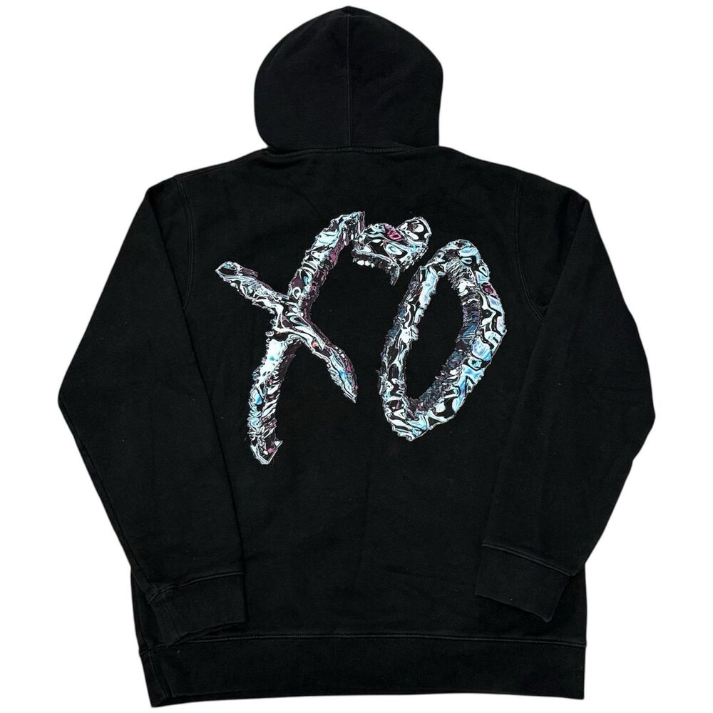 The Weeknd- After Hours XO Logo Trip Pullover Hoodie Official XO Merch Dawn FM L